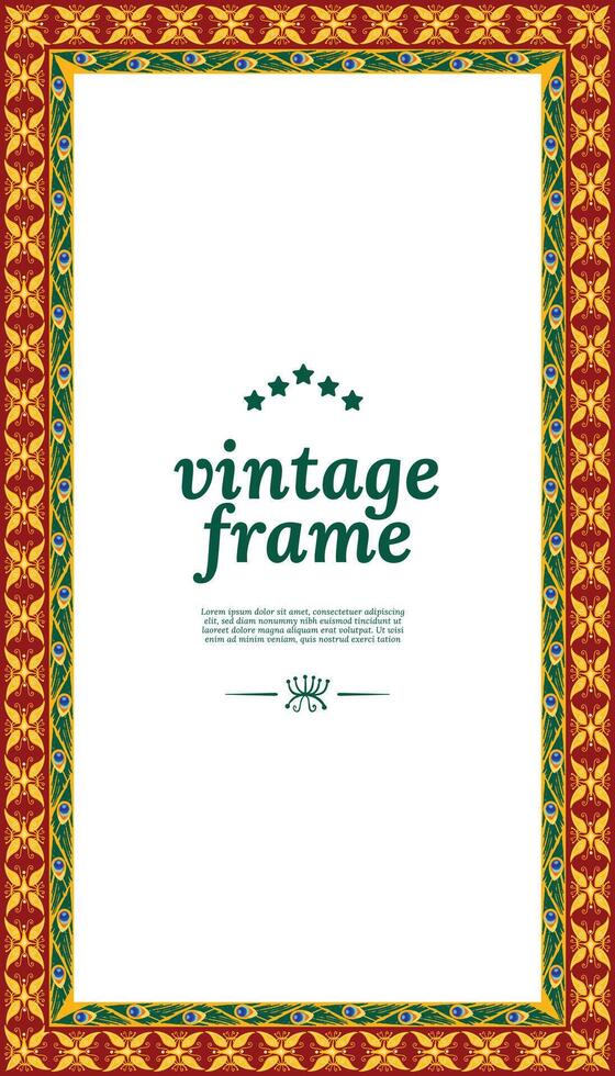 Ethnic frame idea with indonesian pattern vector