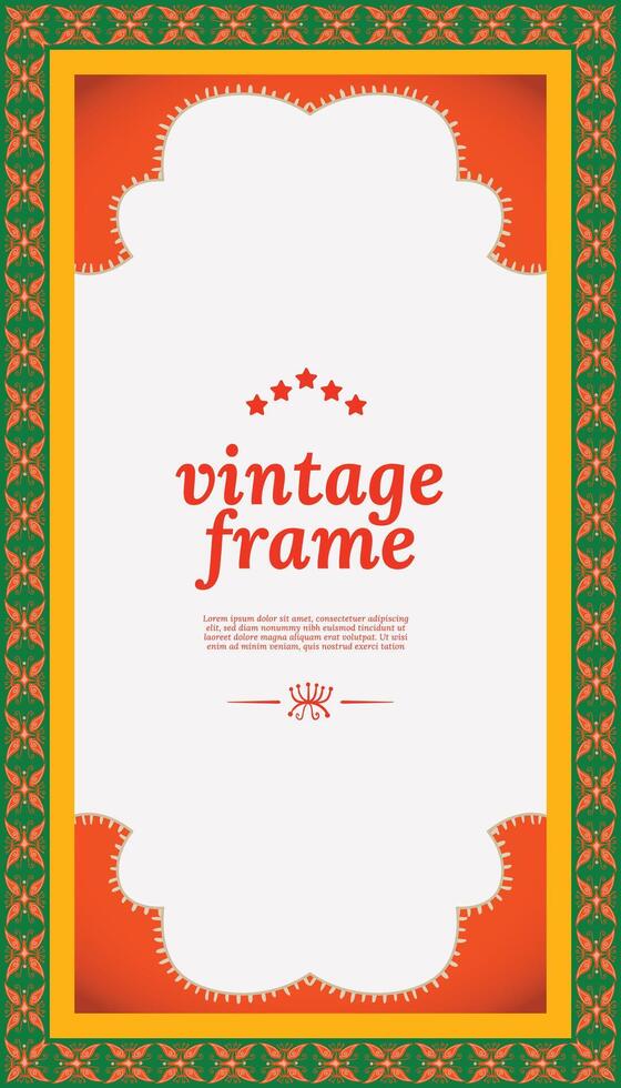 Ethnic frame idea with indonesian pattern vector