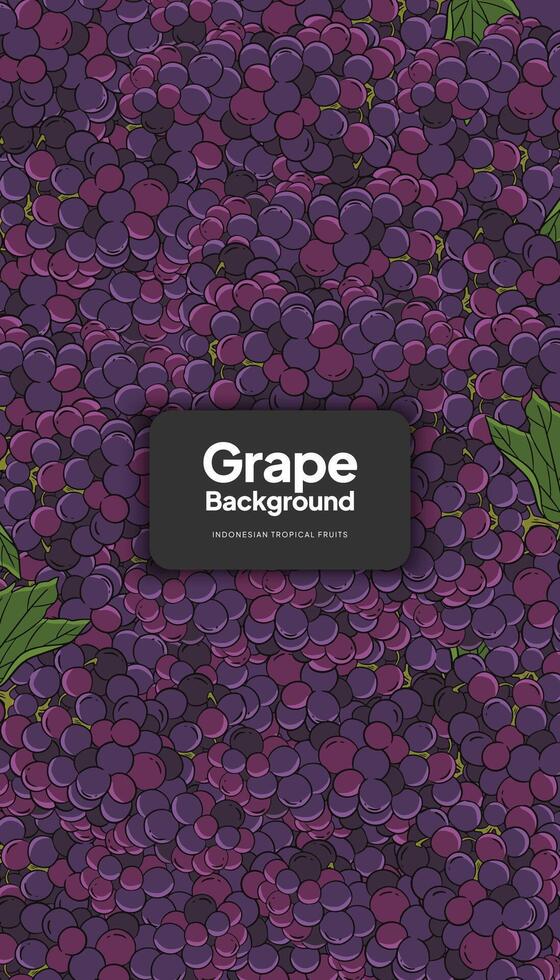 Grape background illustration, tropical fruit design background for social media post vector