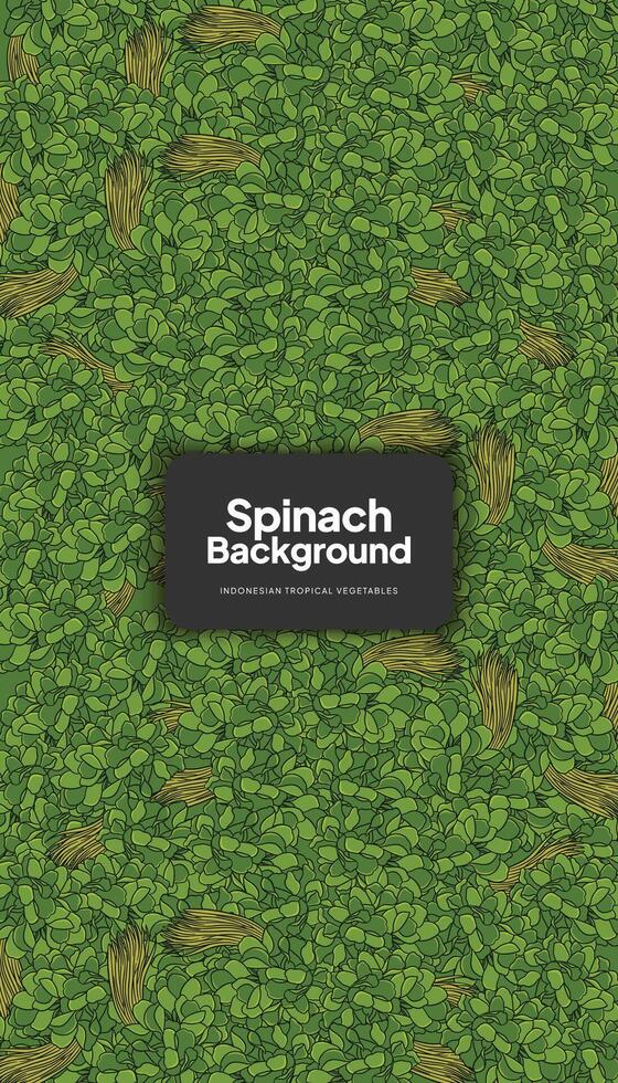 Spinach illustration, tropical vegetable background design template vector