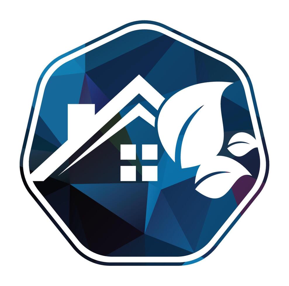 eco leaf home logo. Nature green house concept design icon vector. vector