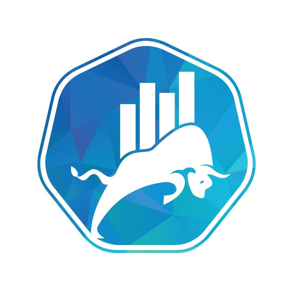 logotipo de comerciante alcista. vector de plantilla de diseño de logotipo forex bull. diseño del logo del toro financiero. gráfico de comercio alcista.