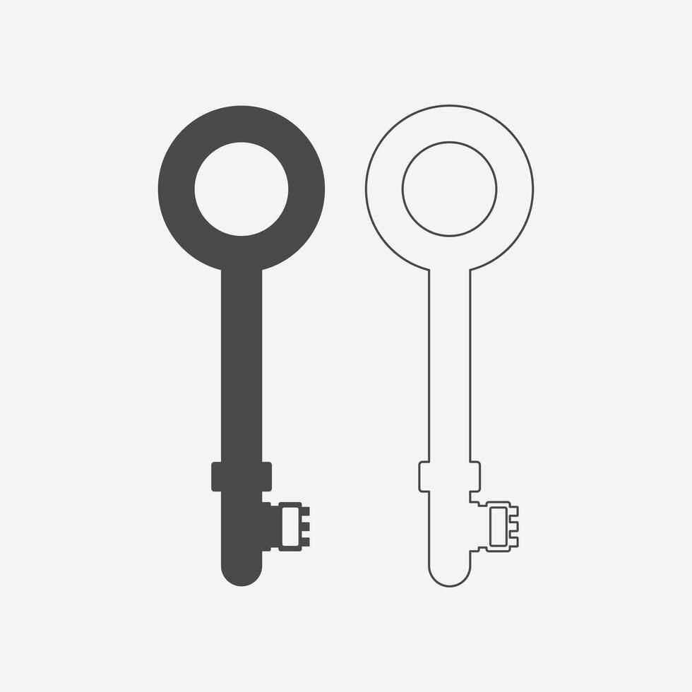 Key Icon Modern Vector Illustration Icon Collection