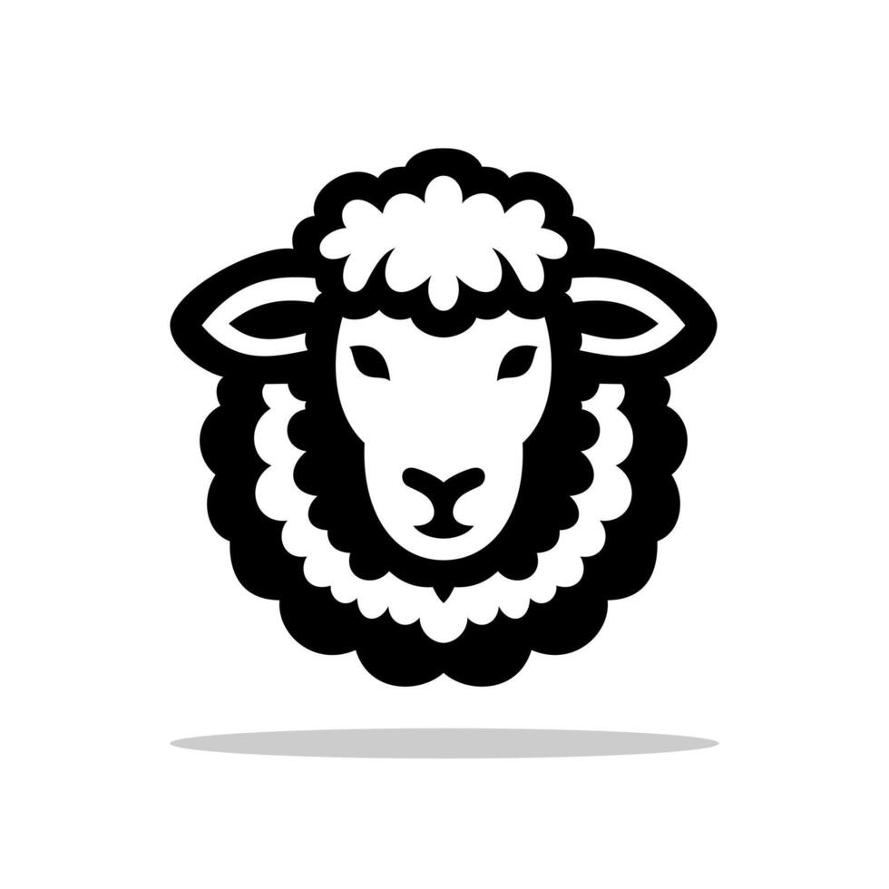 silhouette style logo with sheep character vector