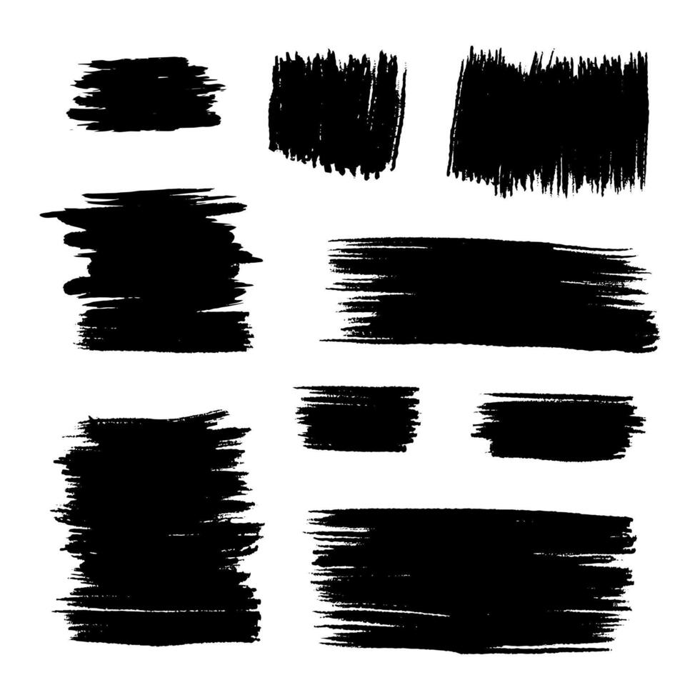 Black Distress Brushes. Grunge Texture. Splash Banner. vector illustration.