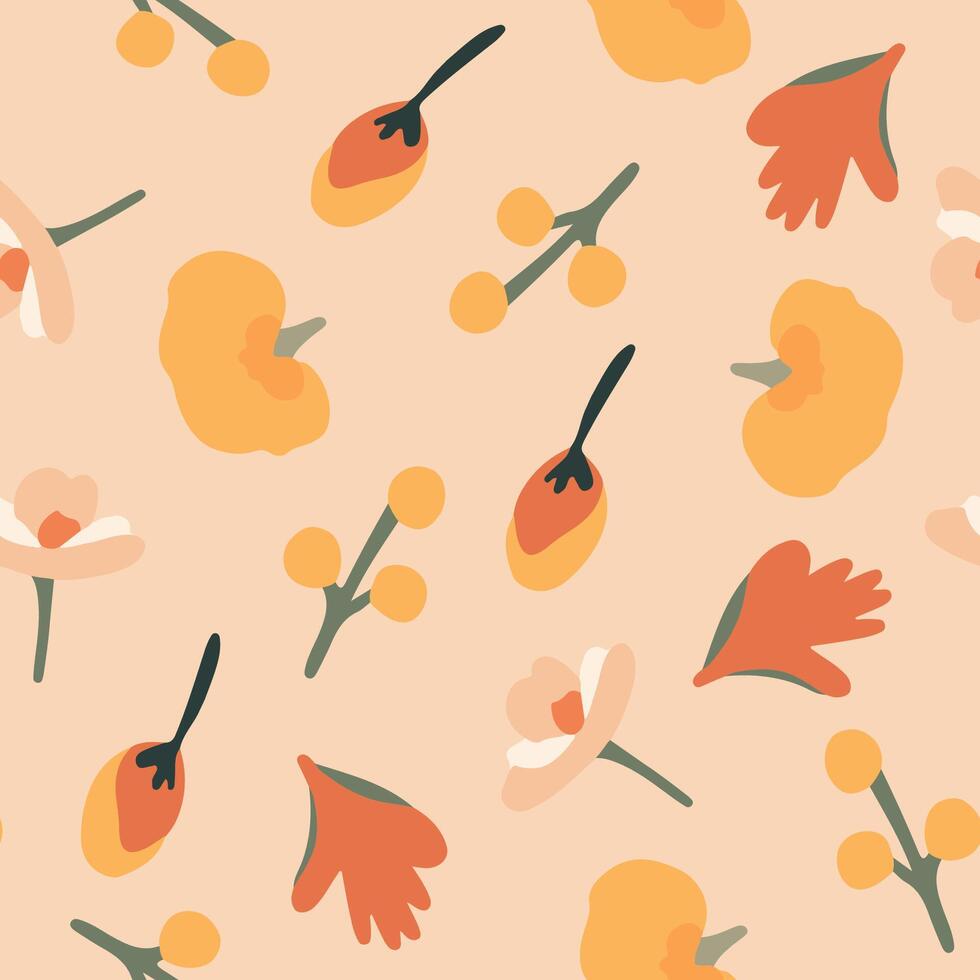 Vector isolated illustration of pattern with flowers. Pattern for clothes.