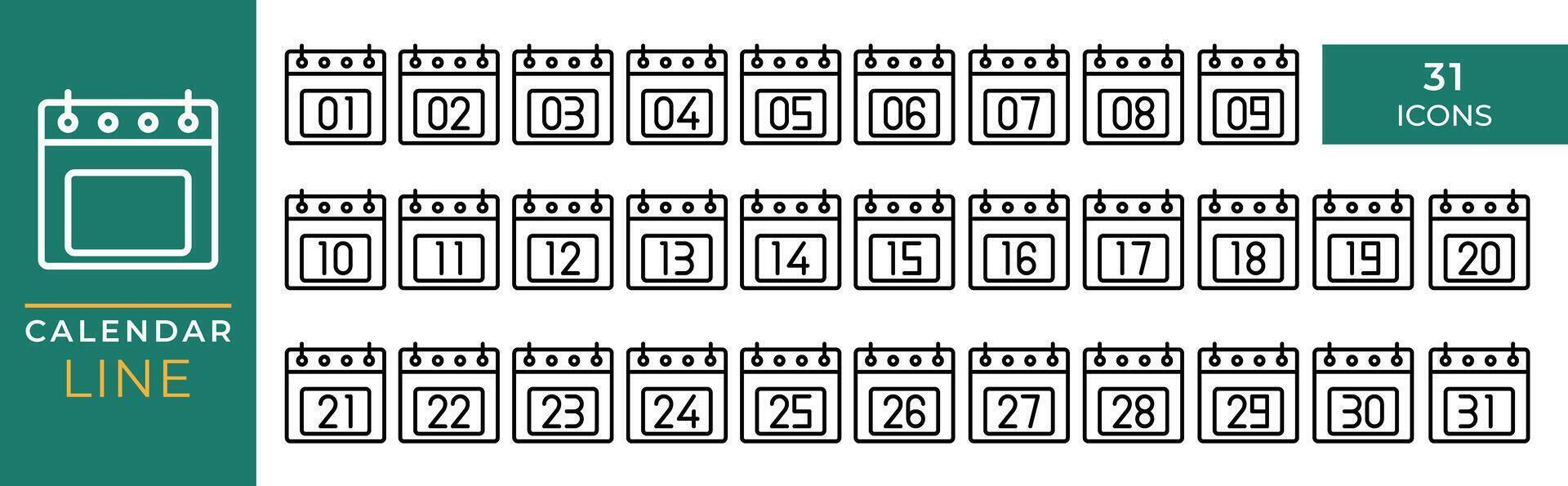 Set Calendar icons Graphic design vector illustration. can be used for website interfaces, mobile applications and software