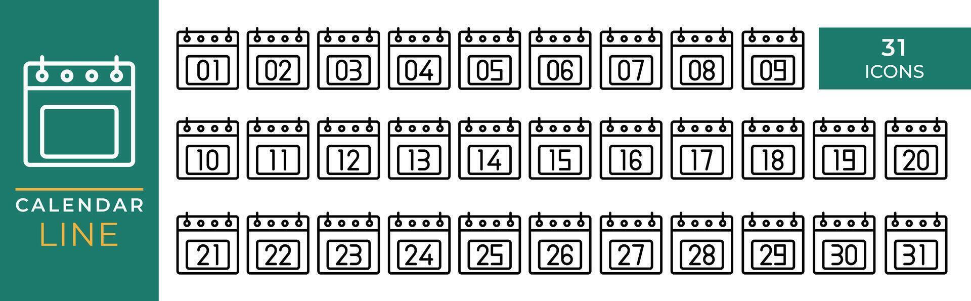 Set Calendar icons Graphic design vector illustration. can be used for website interfaces, mobile applications and software