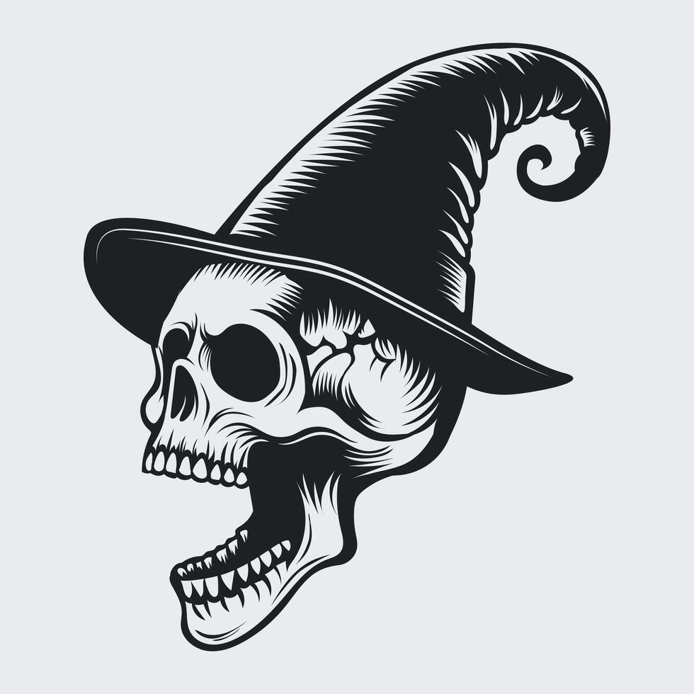 Vector Skull with hat Illustration