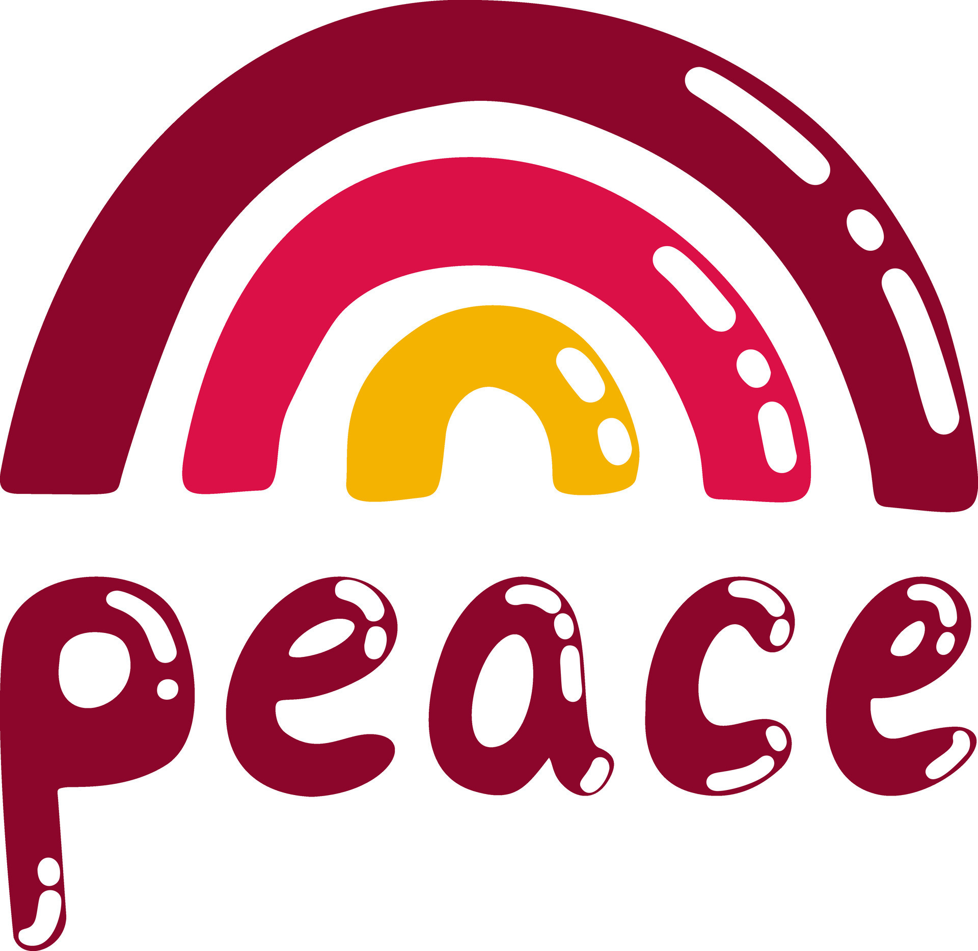 Rainbow with highlights and the word peace 38927548 Vector Art at Vecteezy