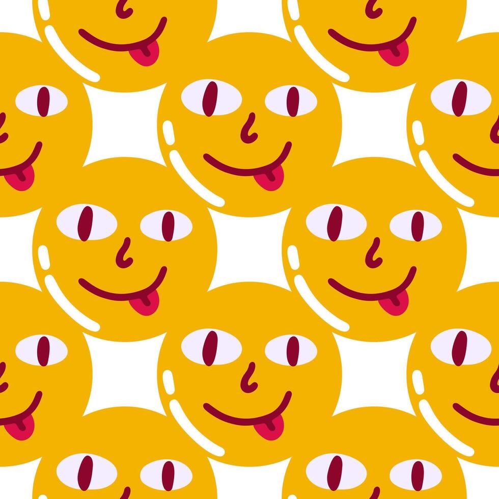 Yellow sun with smile seamless pattern illustration vector