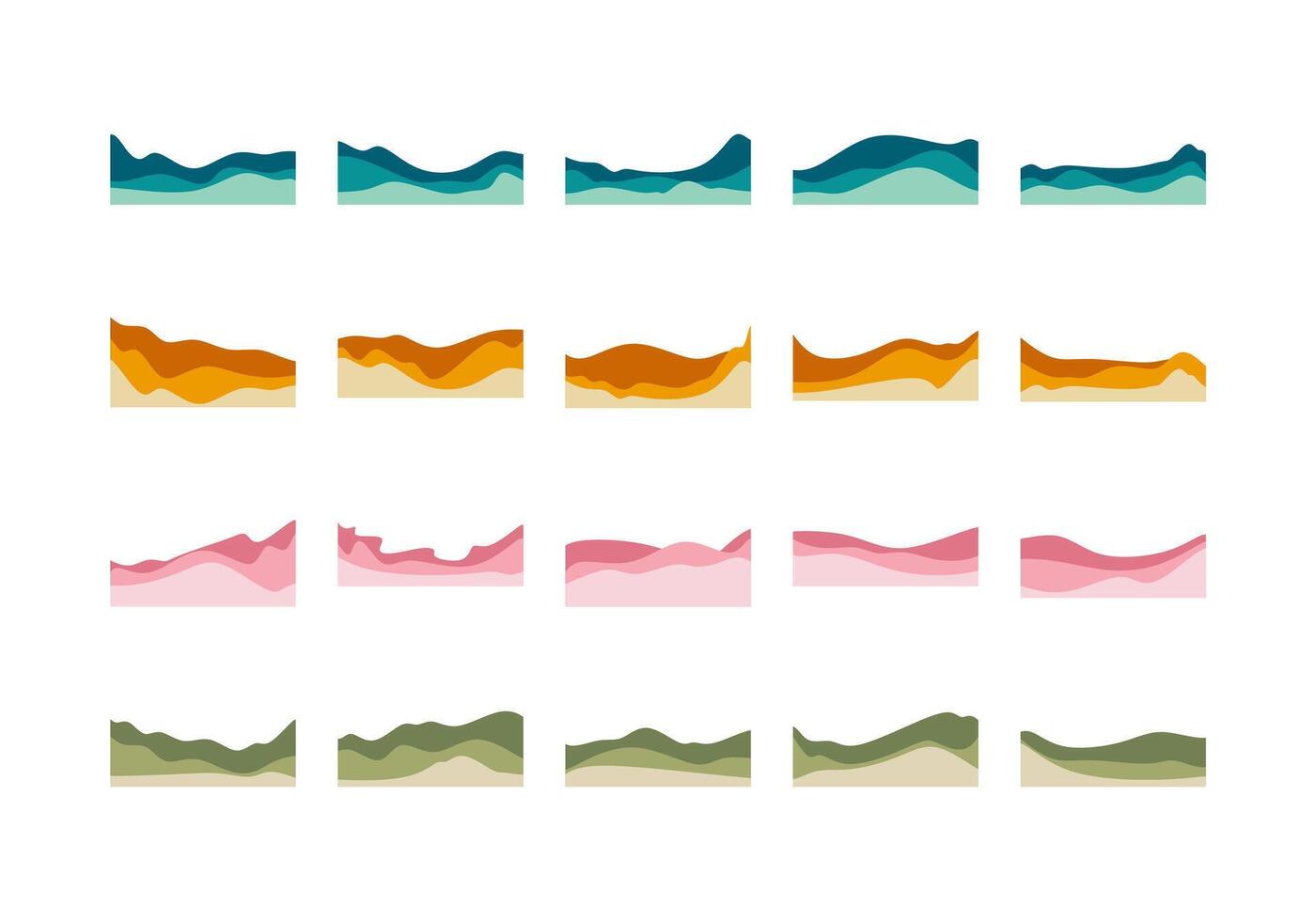 Gradient Footer Banner Element Set vector