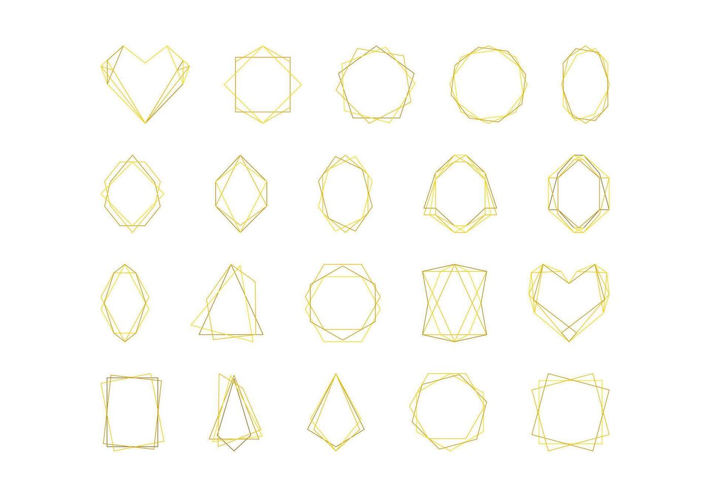 Gold Geometric Frame Wedding Set vector