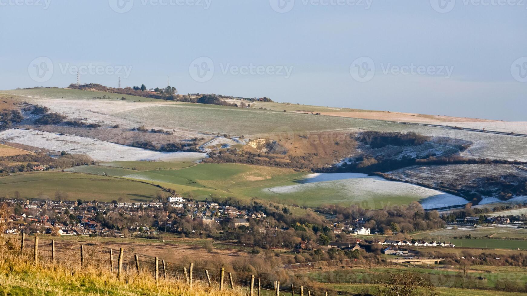 View of the South Downs in West Sussex on a winter's day photo