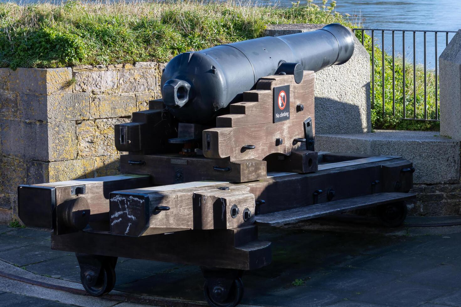 Dartmouth, Devon, UK - January 15. Old cannon at the Castle in Dartmouth, Devon on January 15, 2024 photo