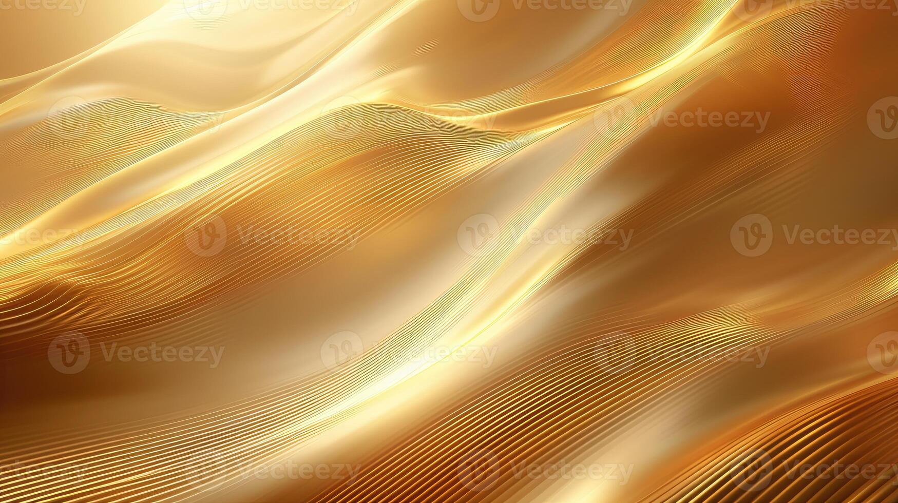 AI generated luxury golden color Abstract wave background. Abstract soft color waves photo