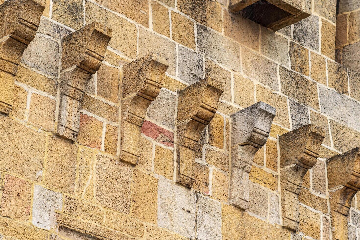 architectural elements of the fortress wall of the citadel of Derbent, Dagestan photo