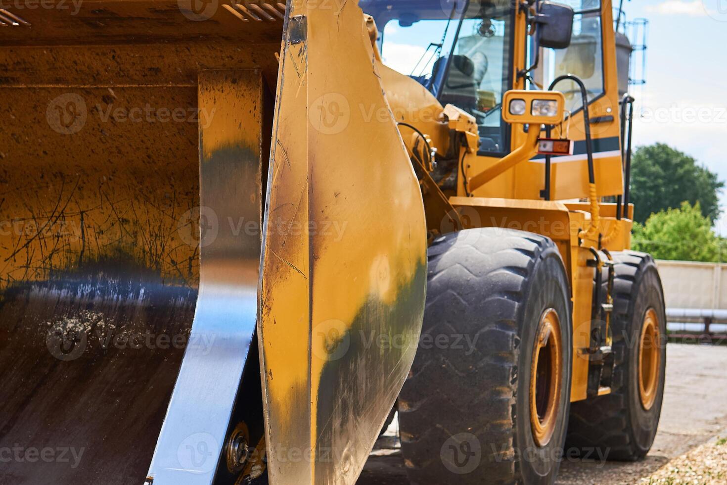 heavy front loader close up photo