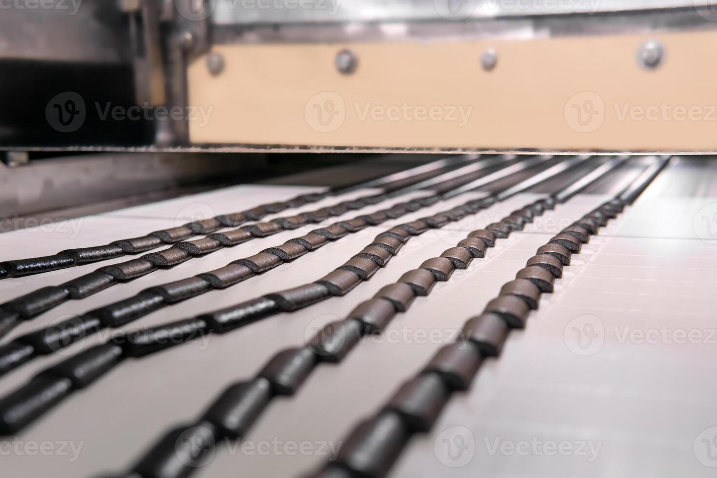 machine for cutting fruit pastilles at the confectionery factory photo