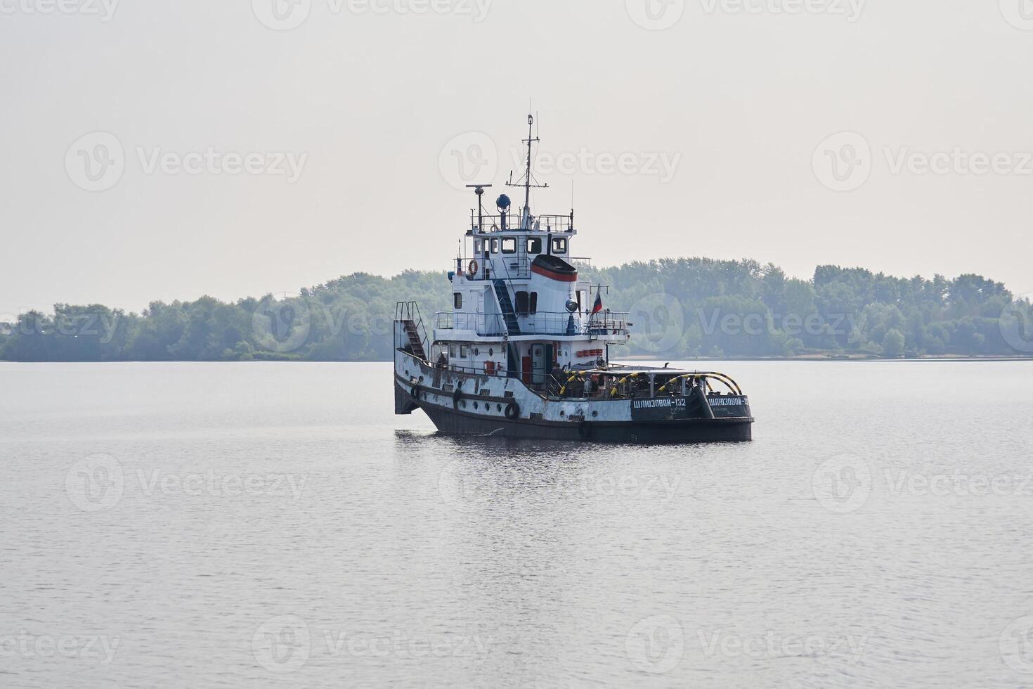 towboat on the Kama river in Perm Krai, Russia photo