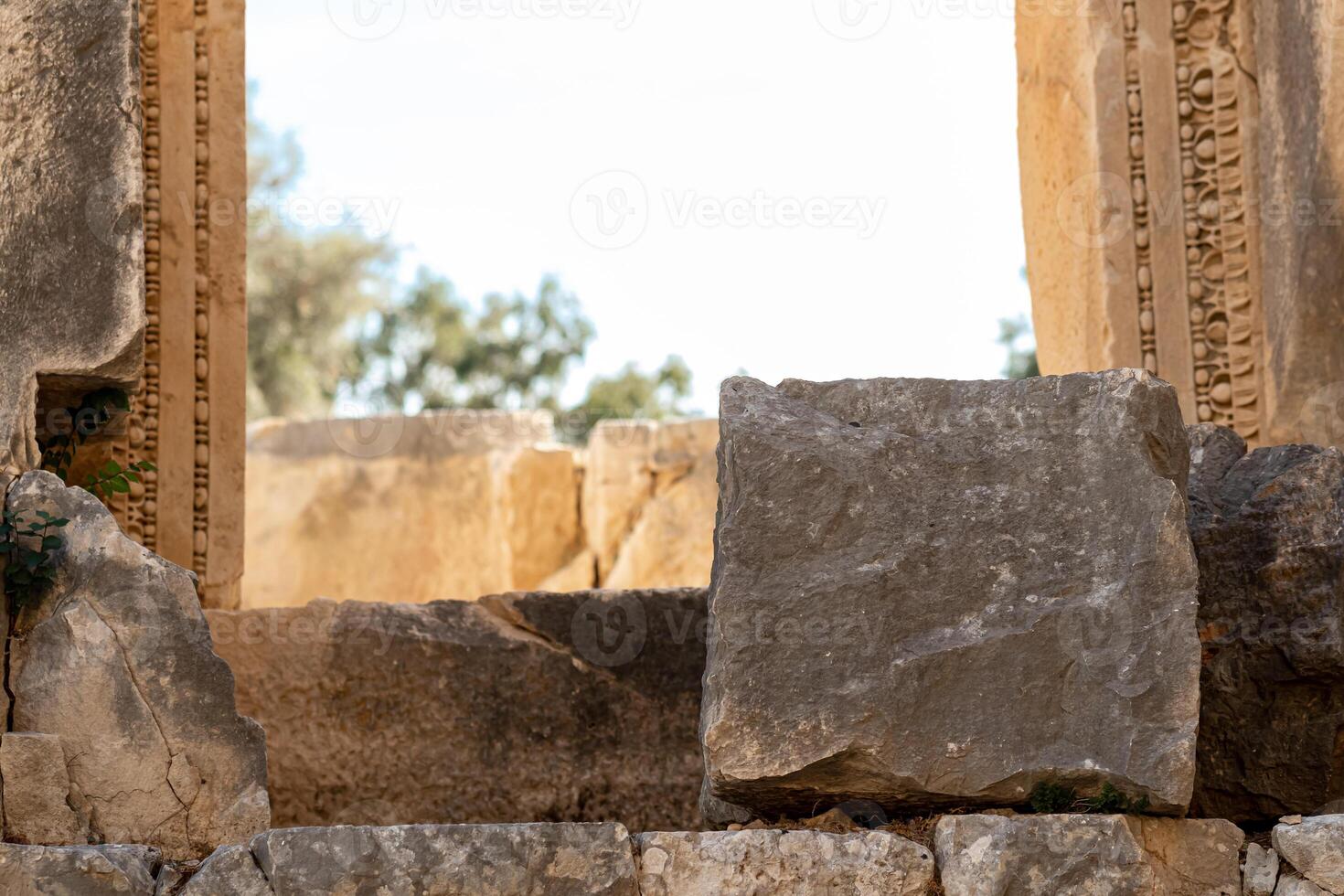 stones among the ruins of the ancient city of Myra, Turkey photo