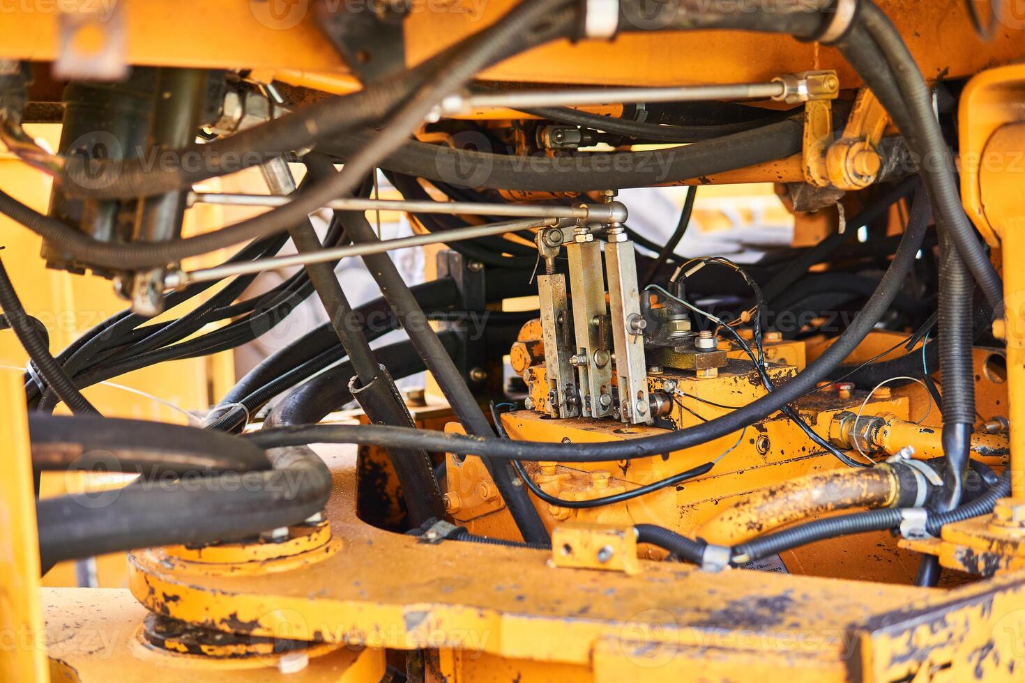 industrial background - construction details of heavy equipment close-up photo