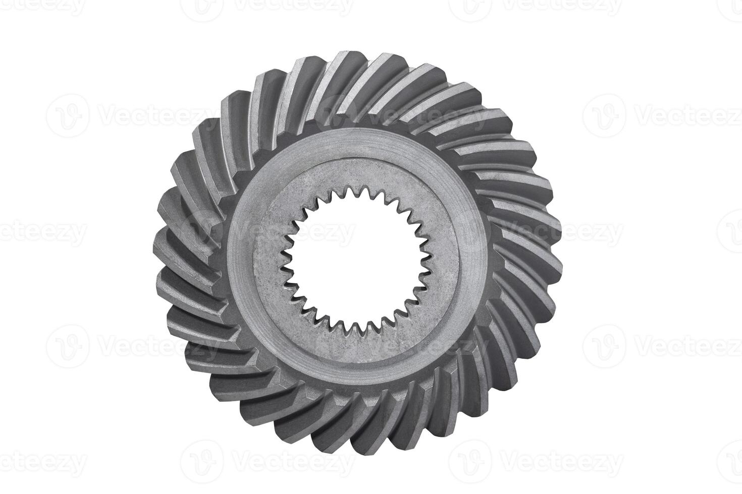 spiral bevel gear isolated on white background photo