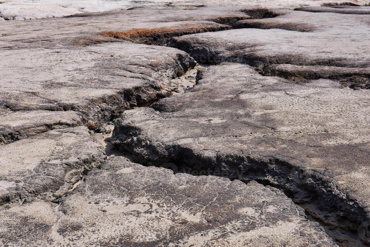 gully in a clay land devoid of soil photo