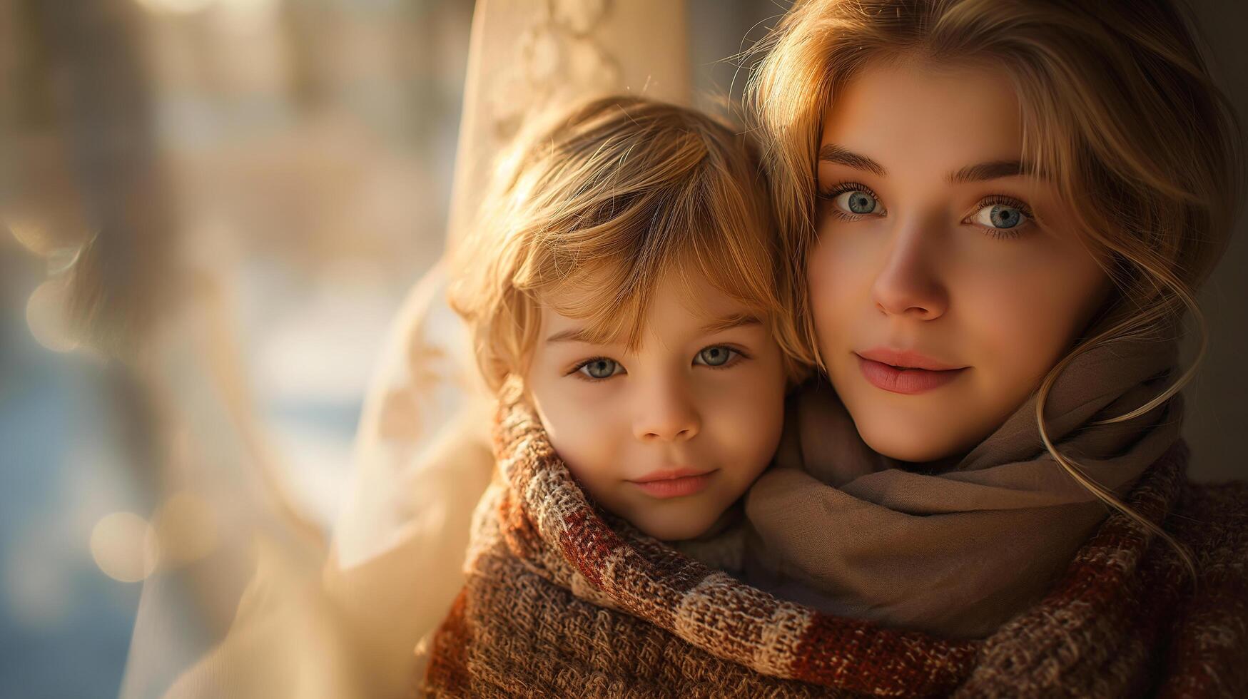 AI generated Young mother is having fun with her little baby photo
