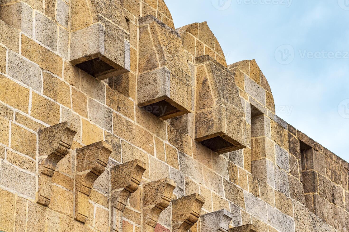 architectural elements of the fortress wall of the citadel of Derbent, Dagestan photo