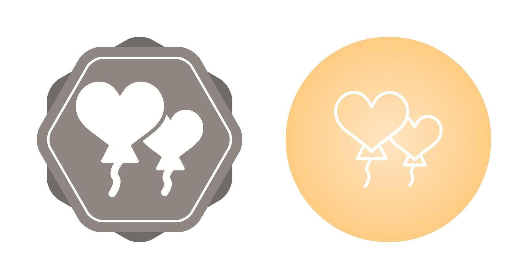 Heart shaped balloons Vector Icon