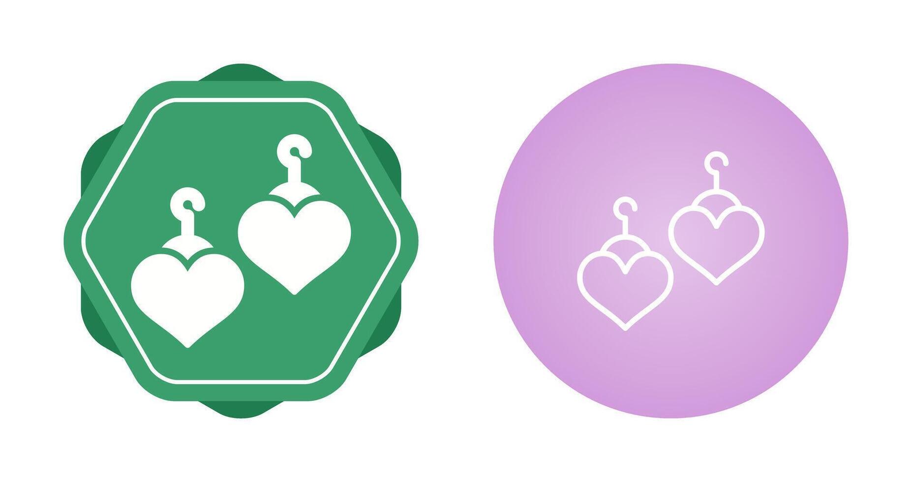 Heart Shaped Earrings Vector Icon