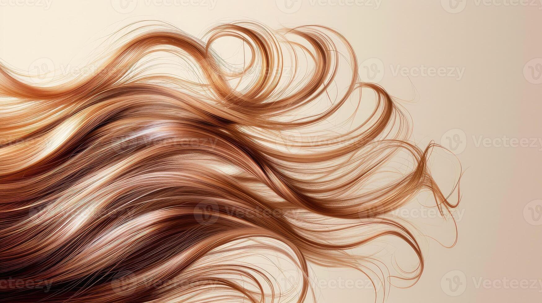 AI generated Lively hair on a beige background. photo