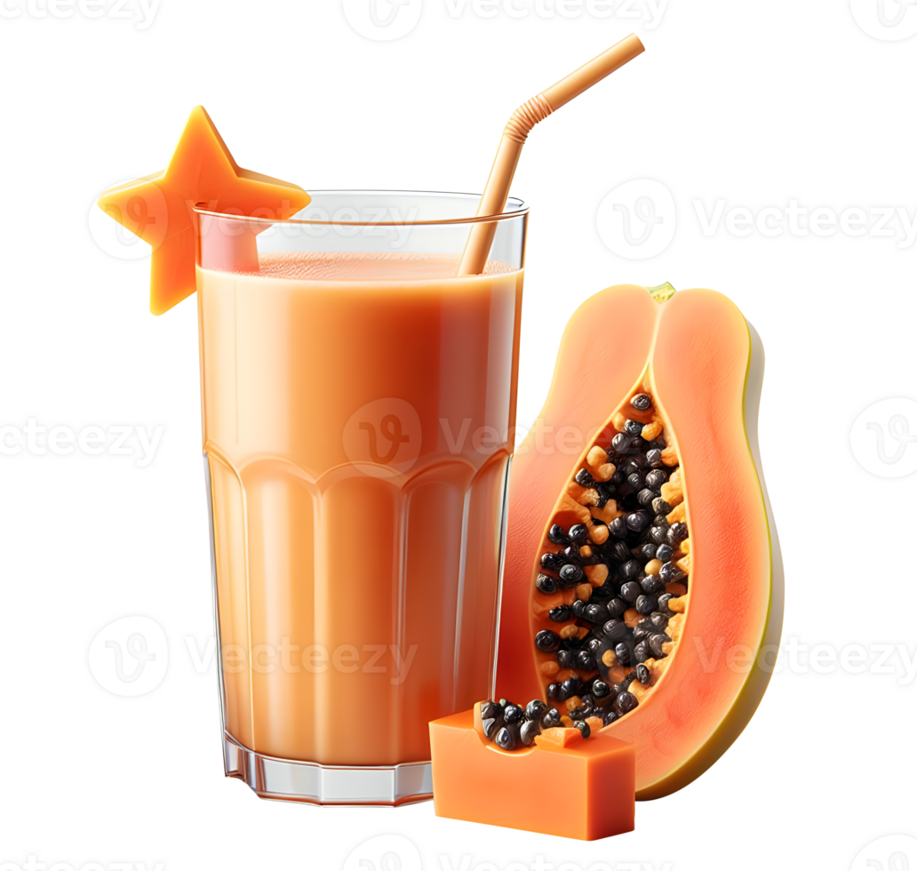 AI generated A glass of papaya juice png papaya fruit juice png papaya smoothie png papaya smoothie shake png papaya juice transparent background