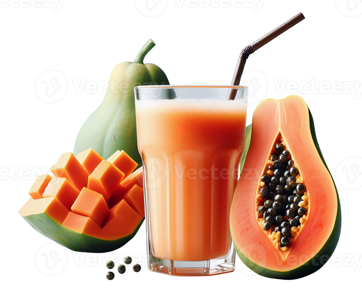 AI generated A glass of papaya juice png papaya fruit juice png papaya smoothie png papaya smoothie shake png papaya juice transparent background