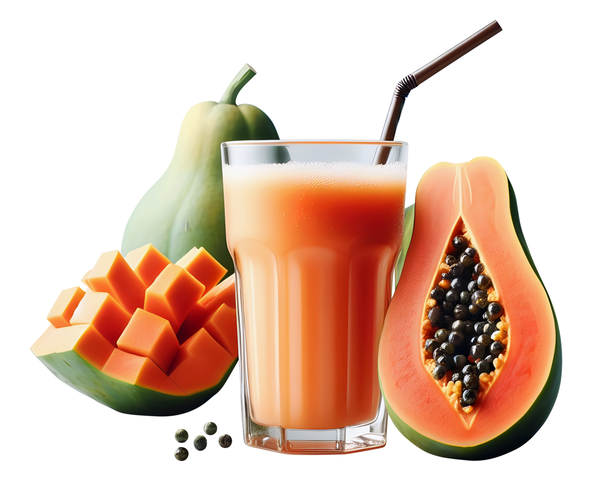 AI generated A glass of papaya juice png papaya fruit juice png papaya
