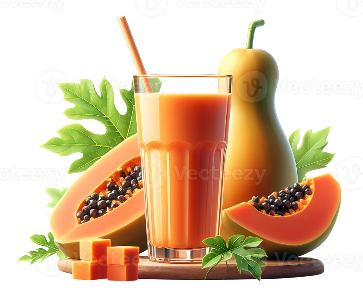 AI generated A glass of papaya juice png papaya fruit juice png papaya smoothie png papaya smoothie shake png papaya juice transparent background
