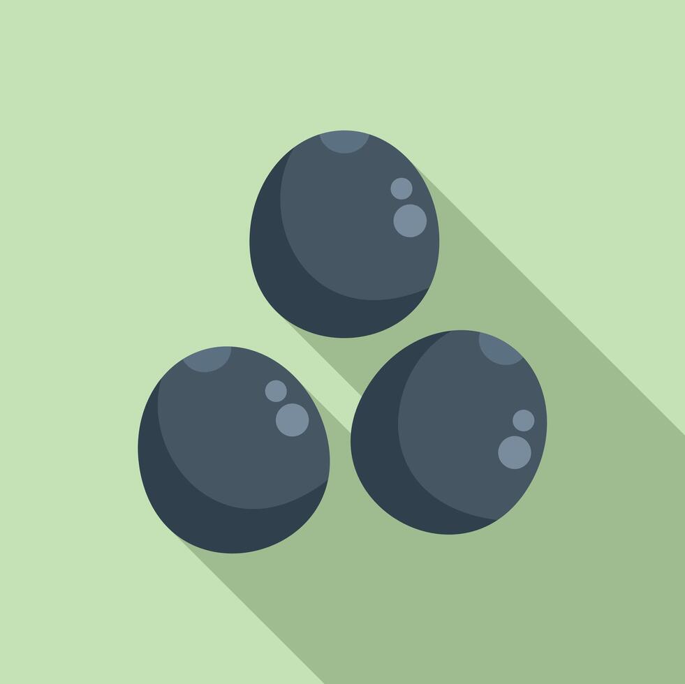 Black lentil seed icon flat vector. Grain food farm vector