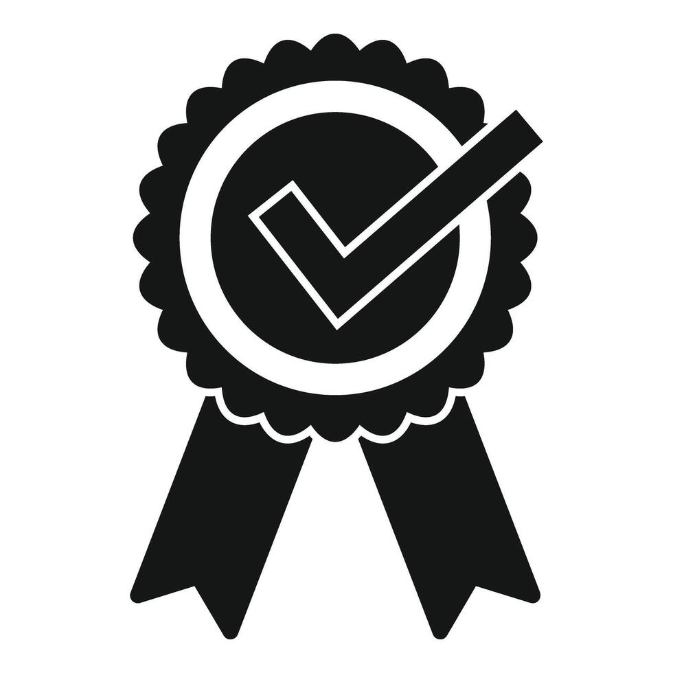 Approved emblem icon simple vector. Explore review think vector