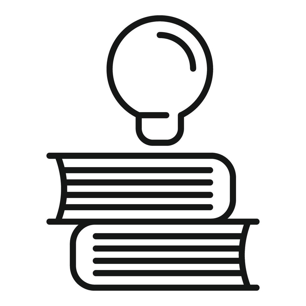 Book stack idea icon outline vector. Problem insight vector