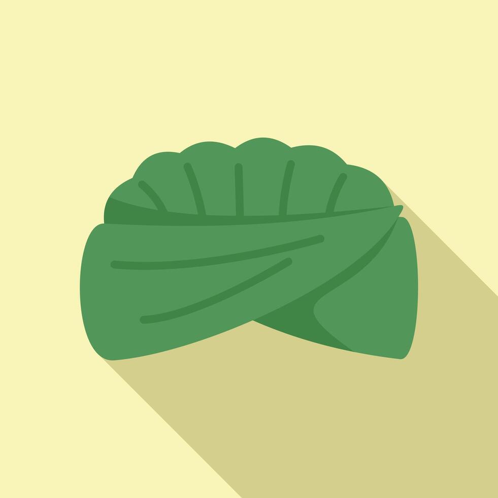 beduino turbante icono plano vector. asiático oriental cabeza vector