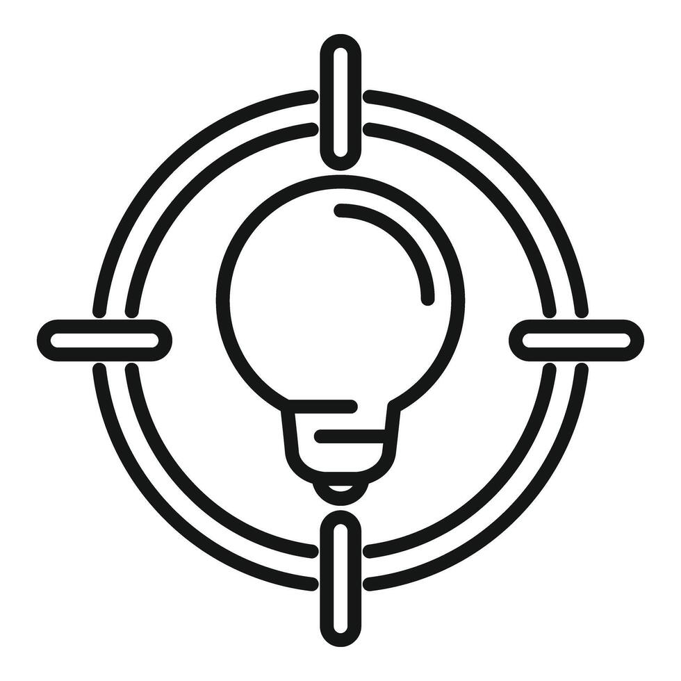 Target idea bulb icon outline vector. Curiosity brain idea vector