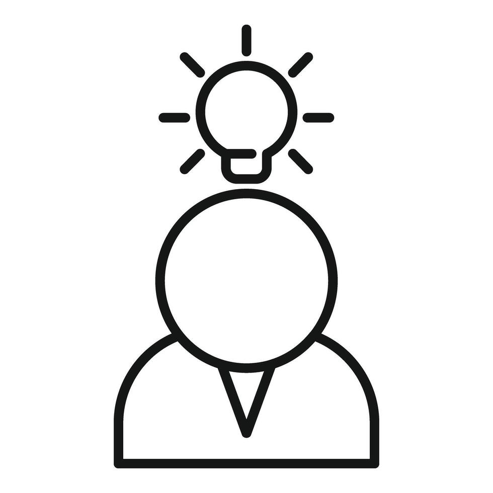 Bulb idea brainstorm icon outline vector. Customer review vector