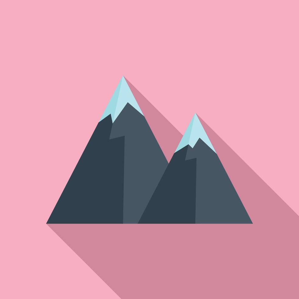 Mountains travel icon flat vector. Retirement voyage walk vector