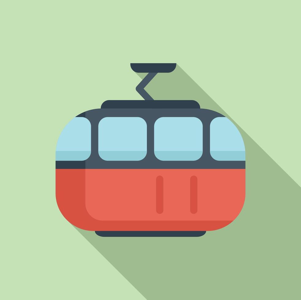 Mountains cab icon flat vector. Retirement travel winter vector