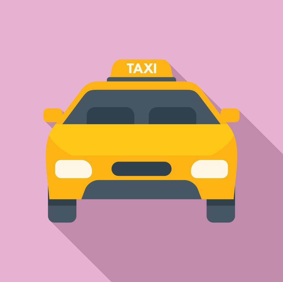 Taxi car travel icon flat vector. Airport service secure vector
