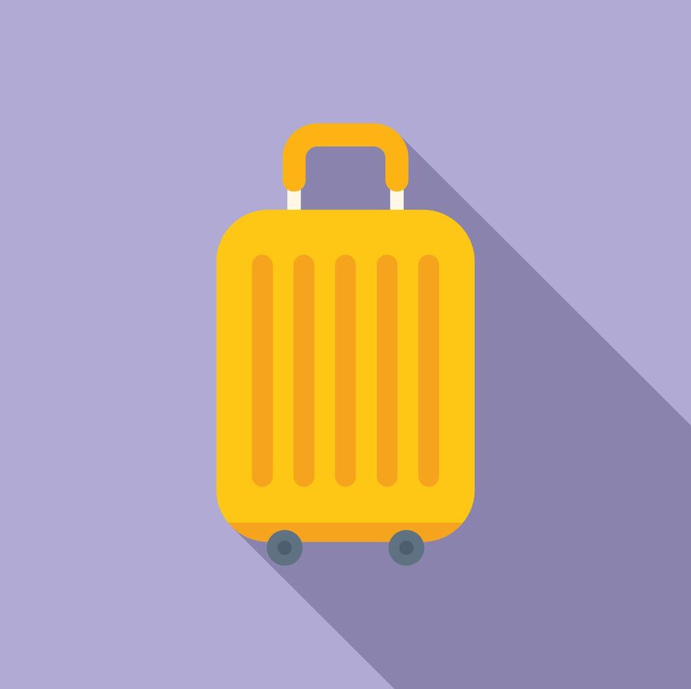 Airplane travel bag icon flat vector. Walk service vector