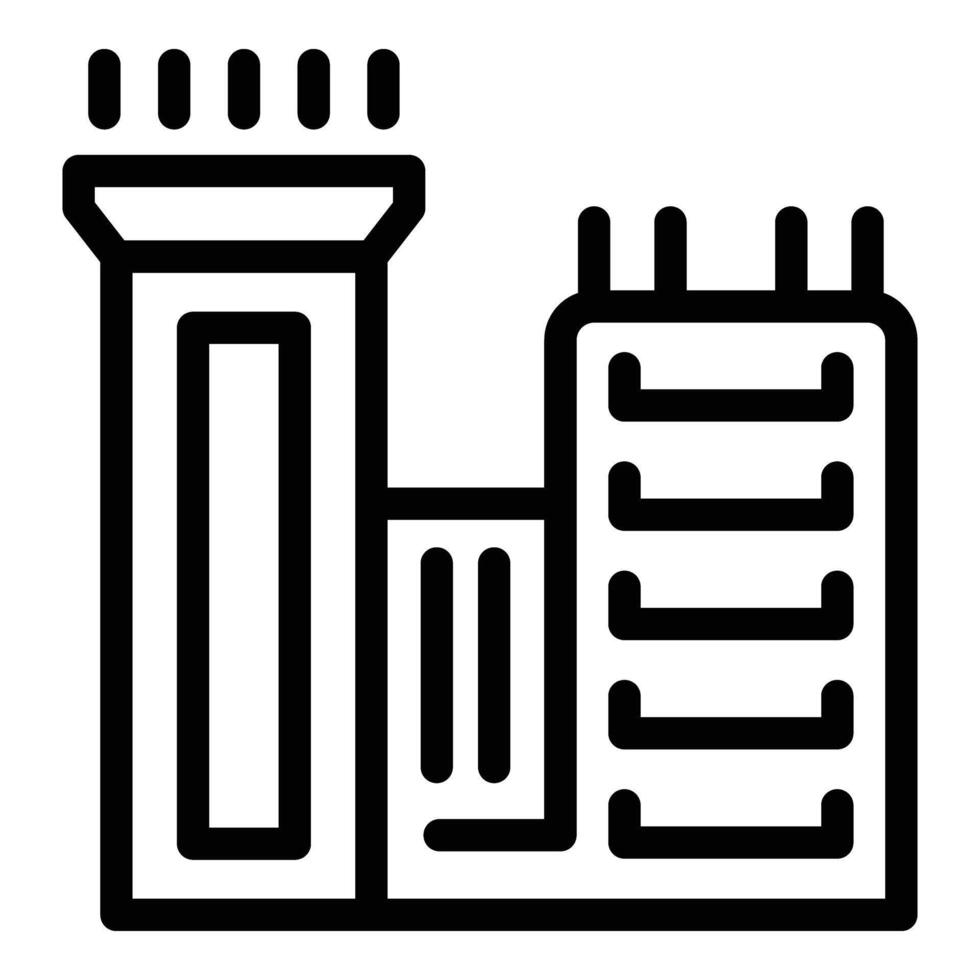 reactor fábrica icono contorno vector. solar combustible vector