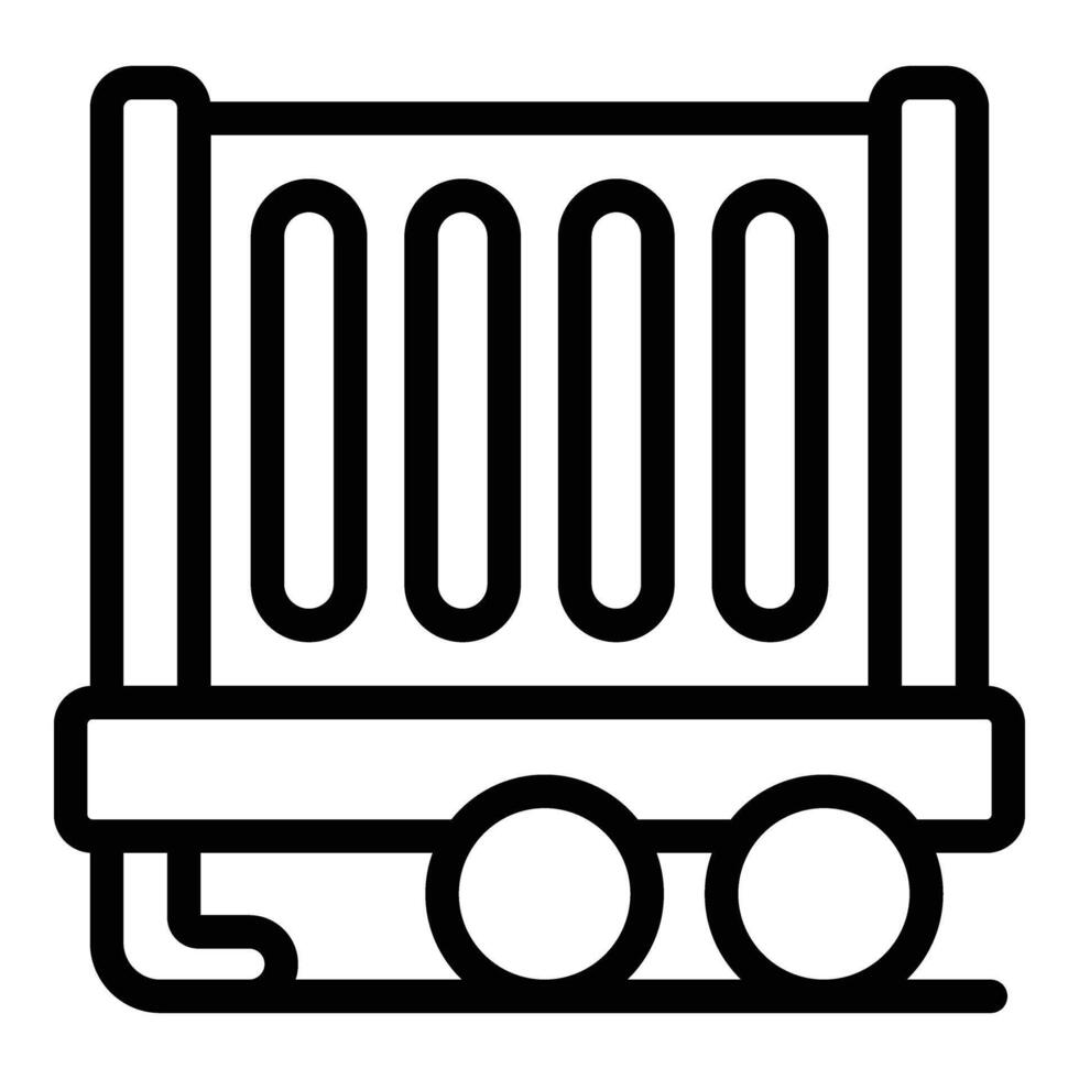 Truck container icon outline vector. Fork lifting vector