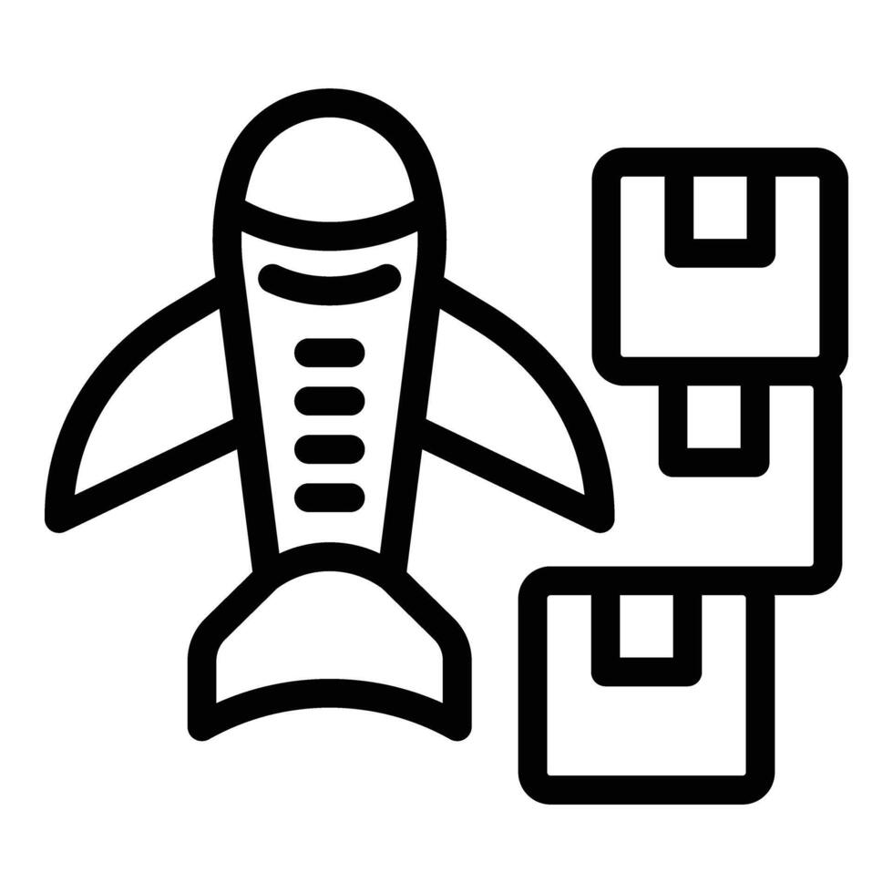 Loading airplane cargo icon outline vector. Storage logistic vector